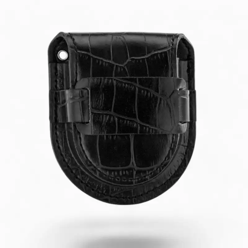 étui montre de poche Noir croco