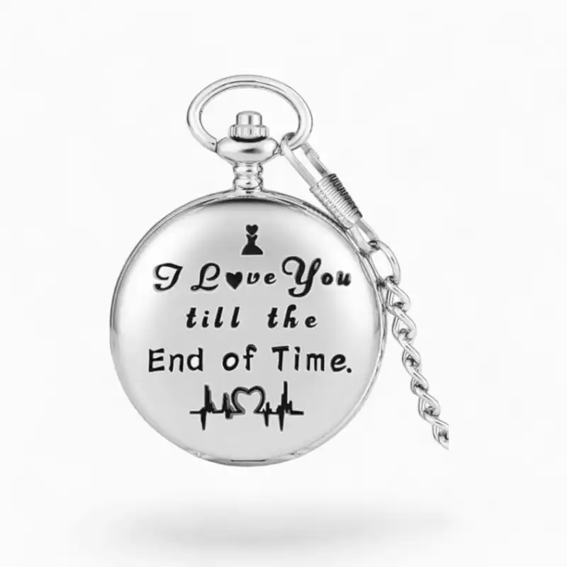 Montre à gousset I love You Argent