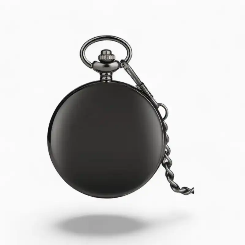 Montre à Gousset élégante noire "Be Strong" avec chaîne, en style classique et épuré