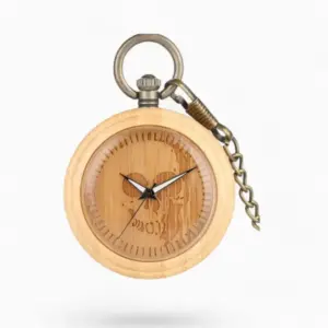 Montre à Gousset Tête de mort en Bois | La Montre à Gousset