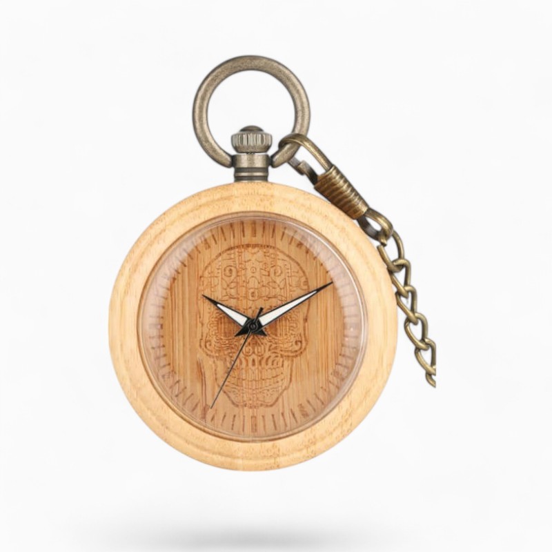 Montre à Gousset Crane Mexicain Bois | La Montre à Gousset