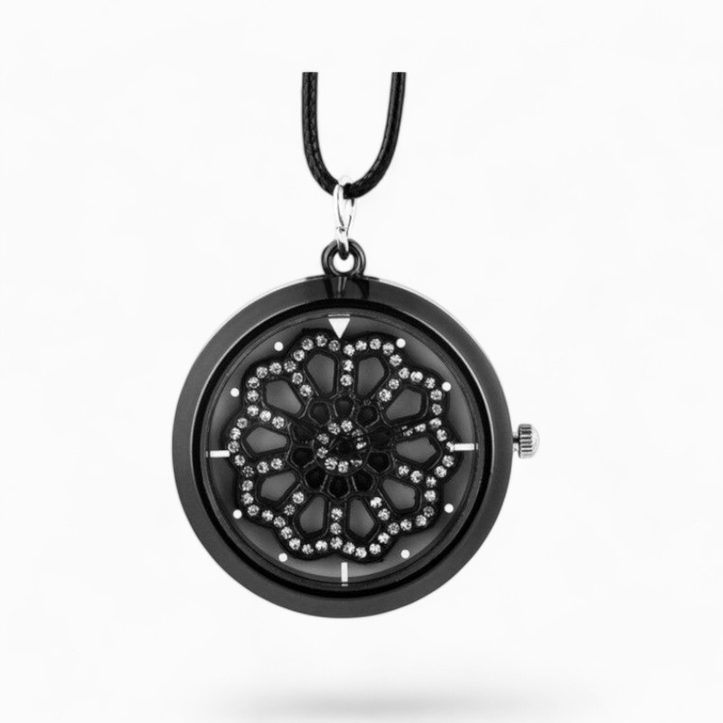 Montre à Gousset Femme Pendentif Noir