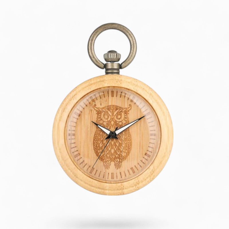 Montre à Gousset Hibou Bois | La Montre à Gousset