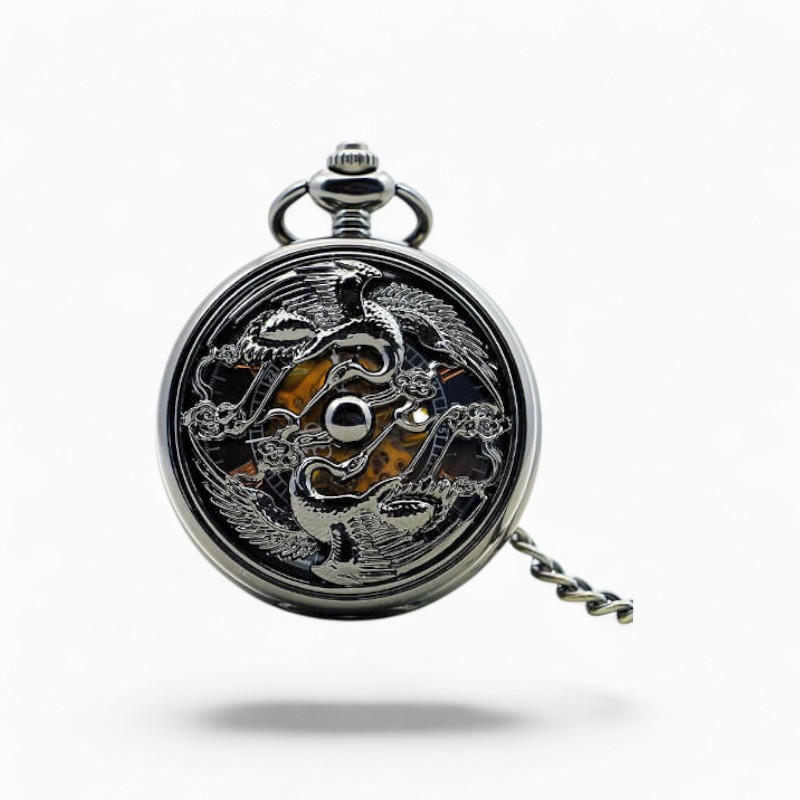 Montre à gousset mécanique Grue