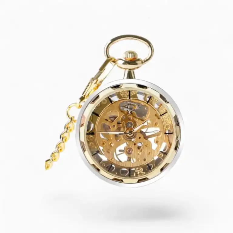 Montre à Gousset Skeleton Dorée Arrière | La Montre à Gousset