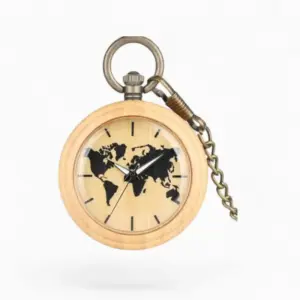 Montre à Gousset Monde en Bois | La Montre à Gousset
