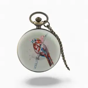 Montre à Gousset oiseau en aquarelle | La Montre à Gousset