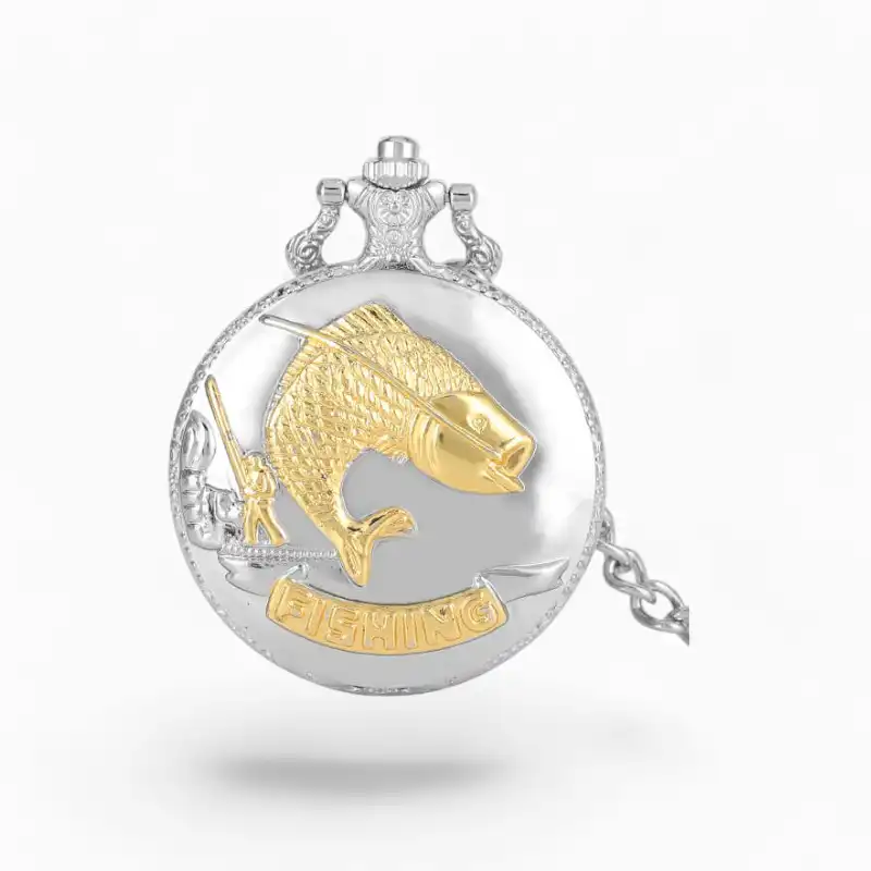 Montre à Gousset pêche Argent