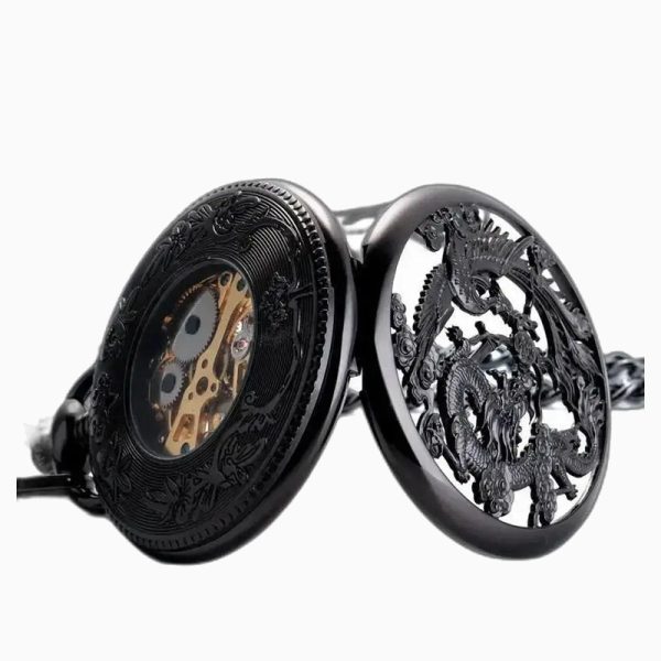 Montre à Gousset Steampunk Erbium Gravée – vue 2