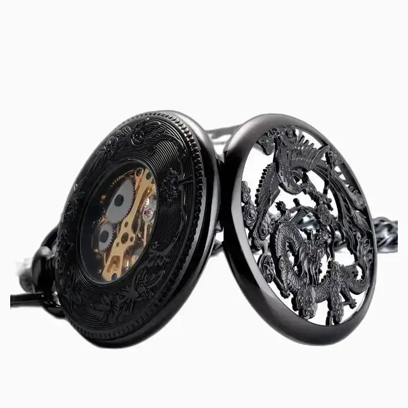 Montre à Gousset Steampunk Erbium Gravée – vue 2