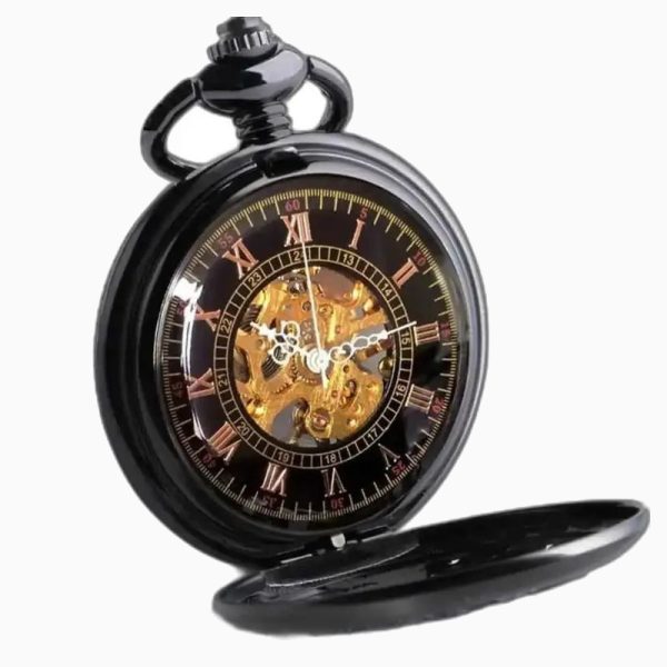 Montre à Gousset Steampunk Erbium Gravée – vue 3