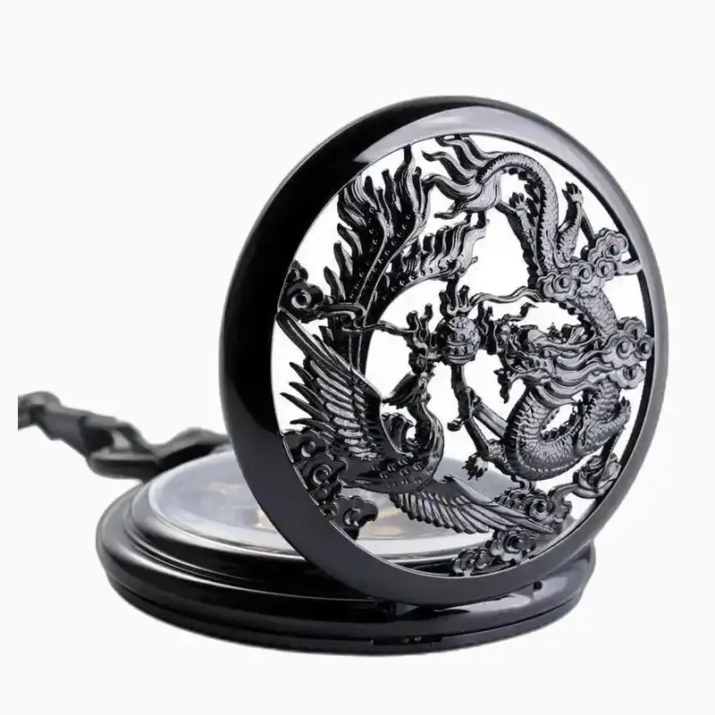 Montre à Gousset Steampunk Erbium Gravée – vue 4