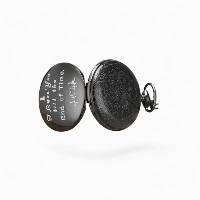 Montre de poche I love You Noir