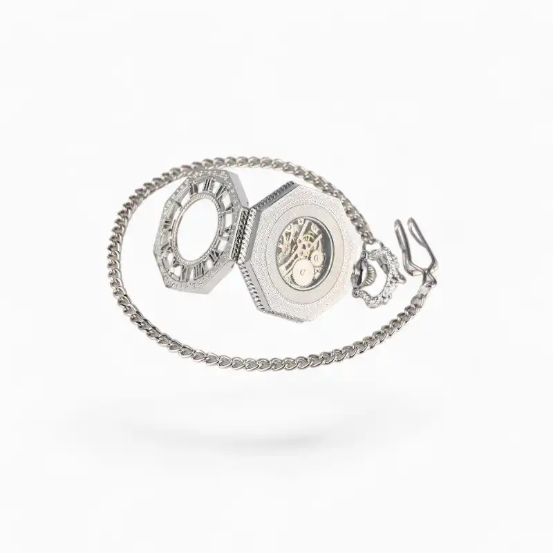 Montre de poche Hexagone Argent
