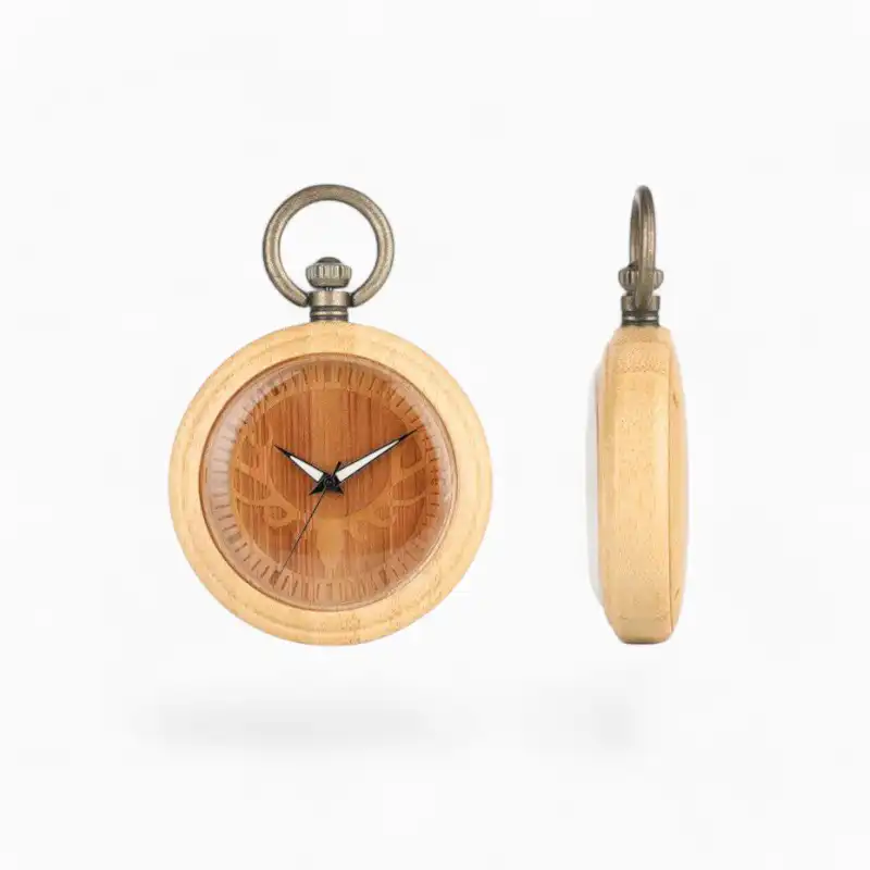 Montre Gousset Cerf en Bois | La Montre à Gousset