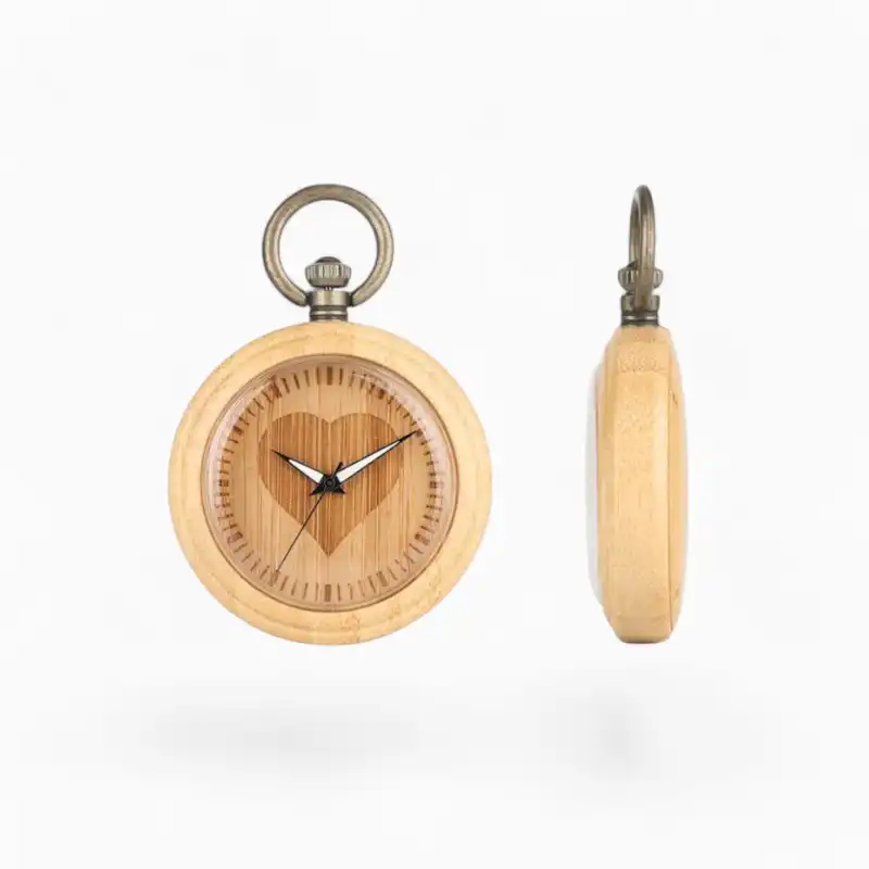 Montre Gousset Cœur en Bois | La Montre à Gousset