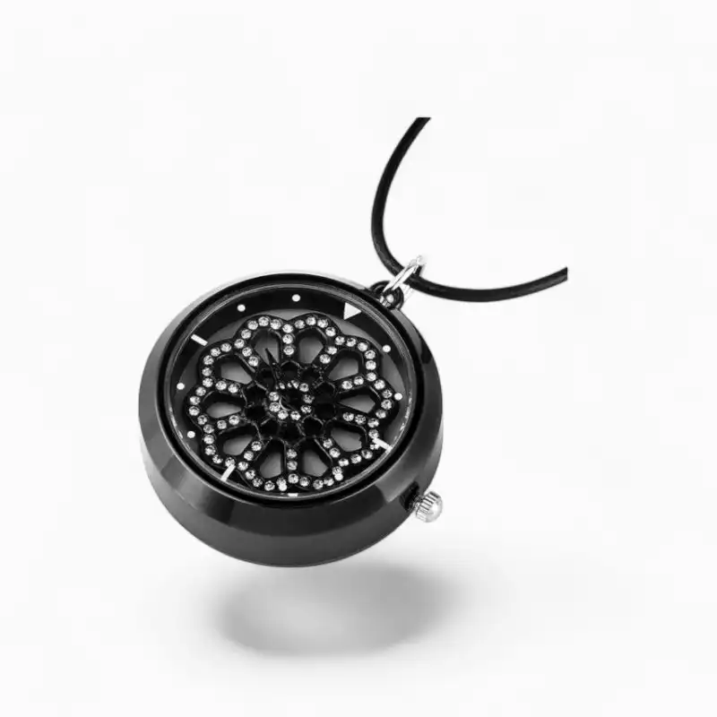 Montre Gousset Femme Pendentif Noir