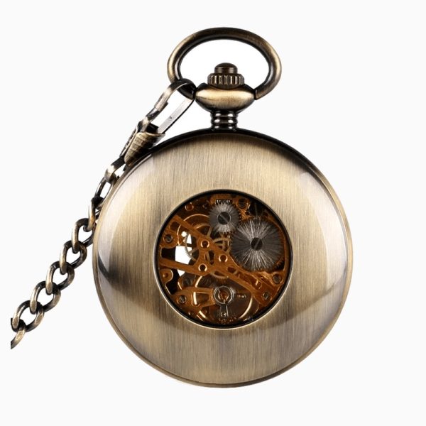 Montre à Gousset Mécanique Bois Rouge – vue 2