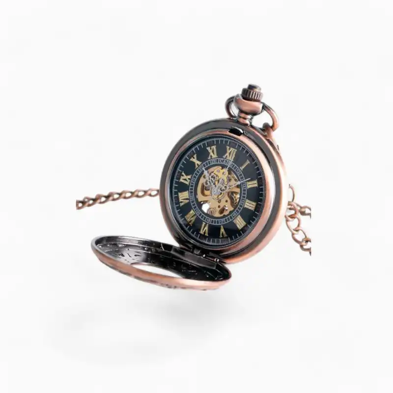 Montre Gousset Mécanique Motifs Floraux