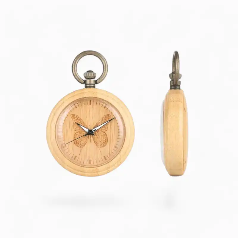 Montre Gousset Papillon en Bois | La Montre à Gousset