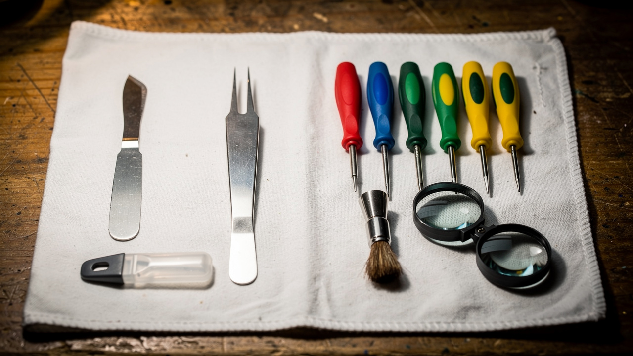 Kit d'outils d'horloger pour changer une pile de montre