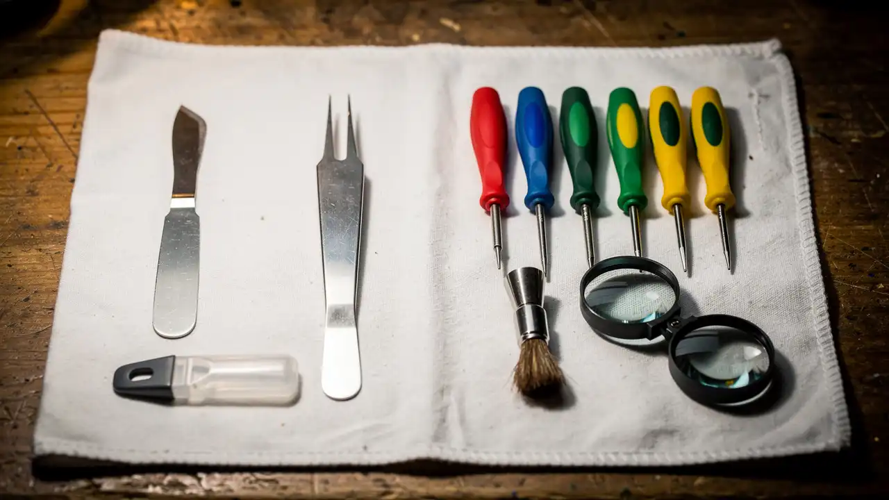 Kit d'outils d'horloger pour changer une pile de montre