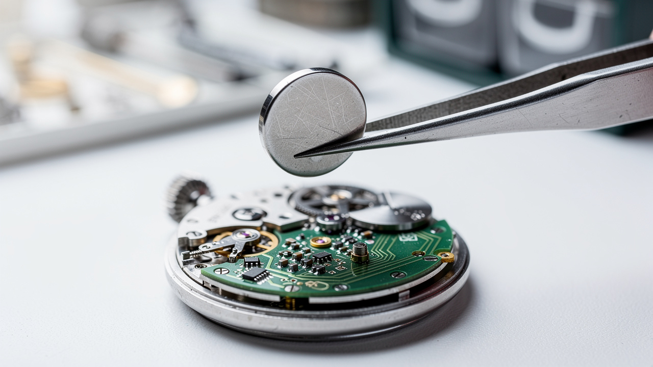 Remplacement d'une pile bouton dans une montre quartz