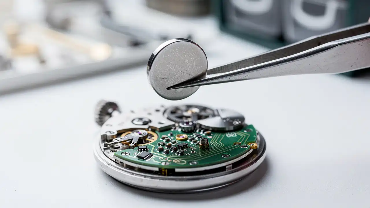 Remplacement d'une pile bouton dans une montre quartz