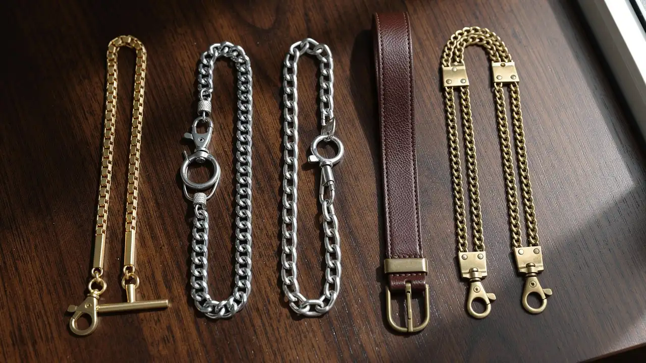 Différents types de chaînes pour montre à gousset en métal